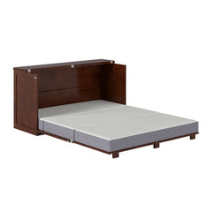 Low Profile Wood Murphy Bed Chest with 6" Mattress - Wooden bazar