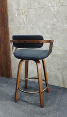 Eaty Modern Swivel Bar Stool In Light grey - Wooden Bazar