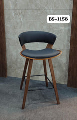 Zennied Modern Wooden & Leather swivel Bar Stool and bar chair