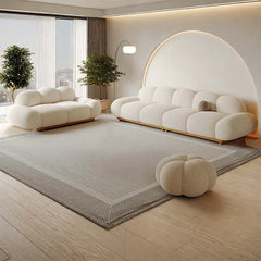 White Cashmerez In-line Sofa 3 - Piece Living Room Set Luxury Sofa Set