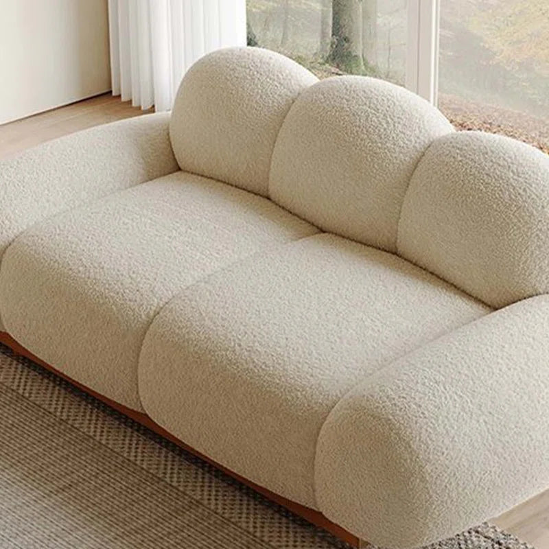 White Cashmerez In-line Sofa 3 - Piece Living Room Set Luxury Sofa Set