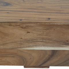Jaknandi Wood Block Rectangular Bench with Elevated Base