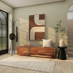 Parsunker Wood Block Rectangular Bench with Elevated Base