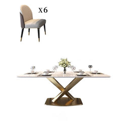 Octane New 6 Seater pedestal Dining Table Set - Wooden Bazar