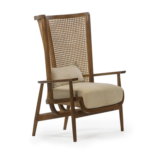 Handcrafted Cane Accent Chair – Plantation Hardwood Frame