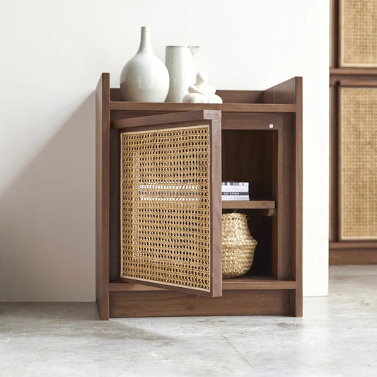 Zampi Rattan Bedside - Wooden Bazar