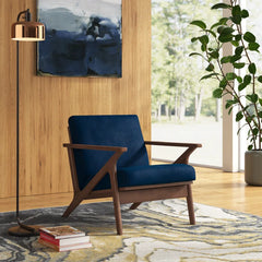 Zorix Upholstered Accent Armchair - Wooden Bazar