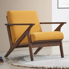 Zorix Upholstered Accent Armchair - Wooden Bazar