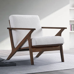 Zorix Upholstered Accent Armchair - Wooden Bazar