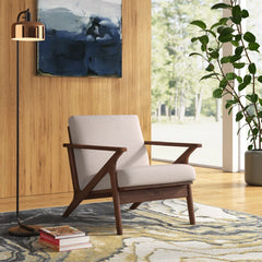 Zorix Upholstered Accent Armchair - Wooden Bazar