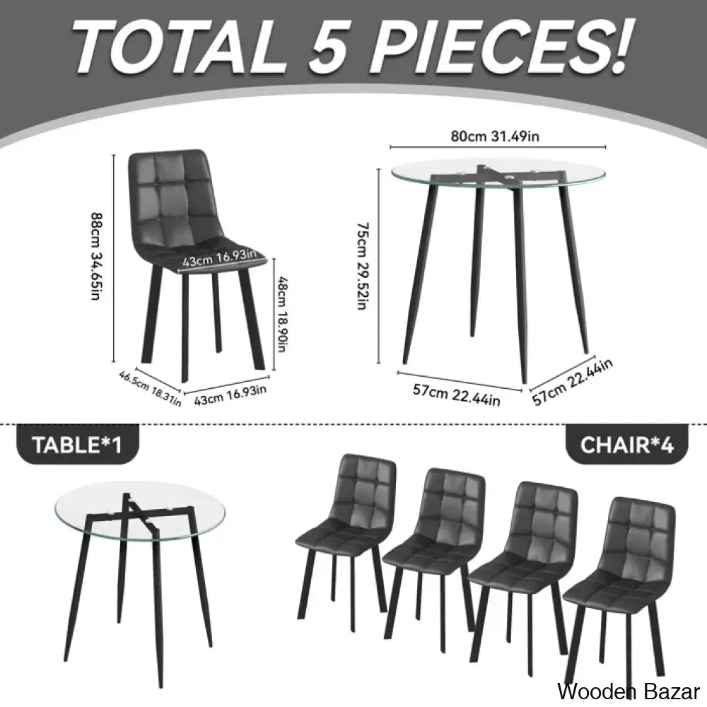 Aarush New 4 Seater Luxury Dining Table Set For Modern Living