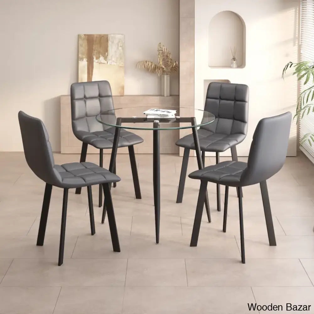 Aarush New 4 Seater Luxury Dining Table Set For Modern Living Gray