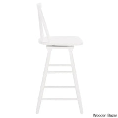 Abdoulaziza Swivel Solid Wood 26.3’’ Counter And Bar Stool