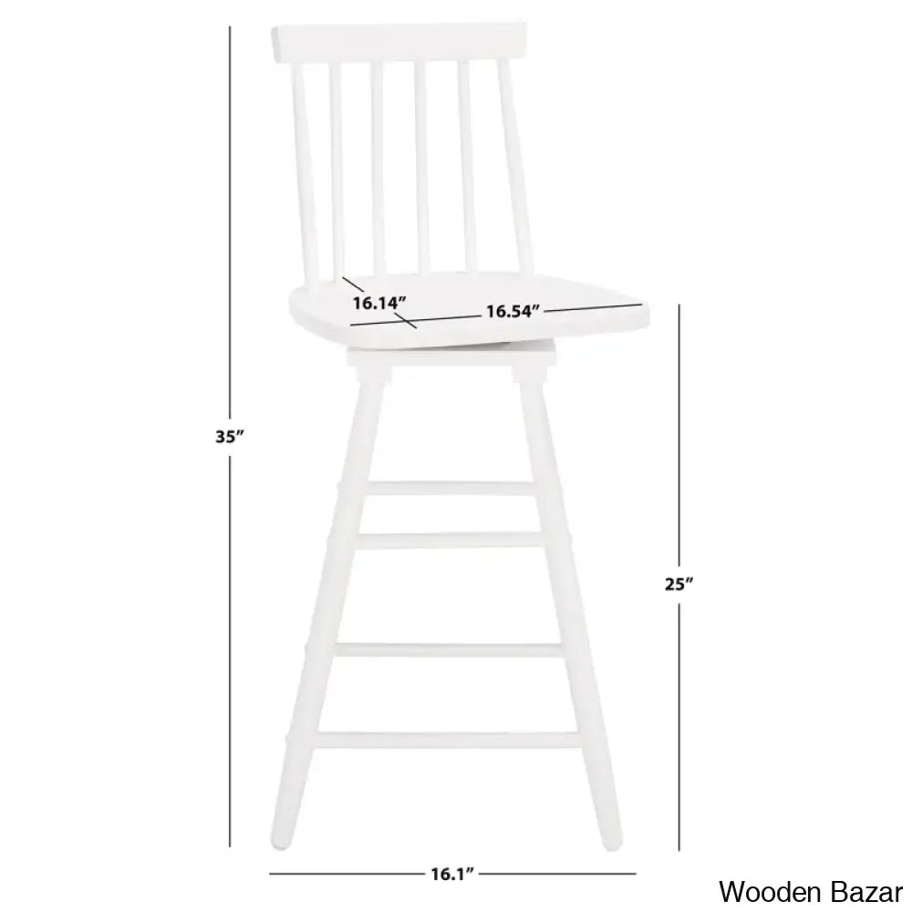 Abdoulaziza Swivel Solid Wood 26.3’’ Counter And Bar Stool