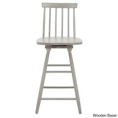 Abdoulaziza Swivel Solid Wood 26.3’’ Counter And Bar Stool