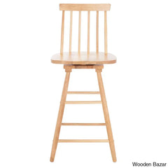 Abdoulaziza Swivel Solid Wood 26.3’’ Counter And Bar Stool