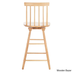 Abdoulaziza Swivel Solid Wood 26.3’’ Counter And Bar Stool