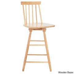 Abdoulaziza Swivel Solid Wood 26.3’’ Counter And Bar Stool