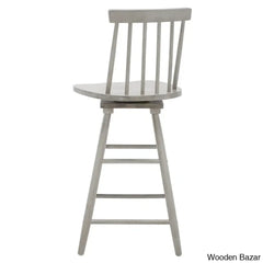 Abdoulaziza Swivel Solid Wood 26.3’’ Counter And Bar Stool