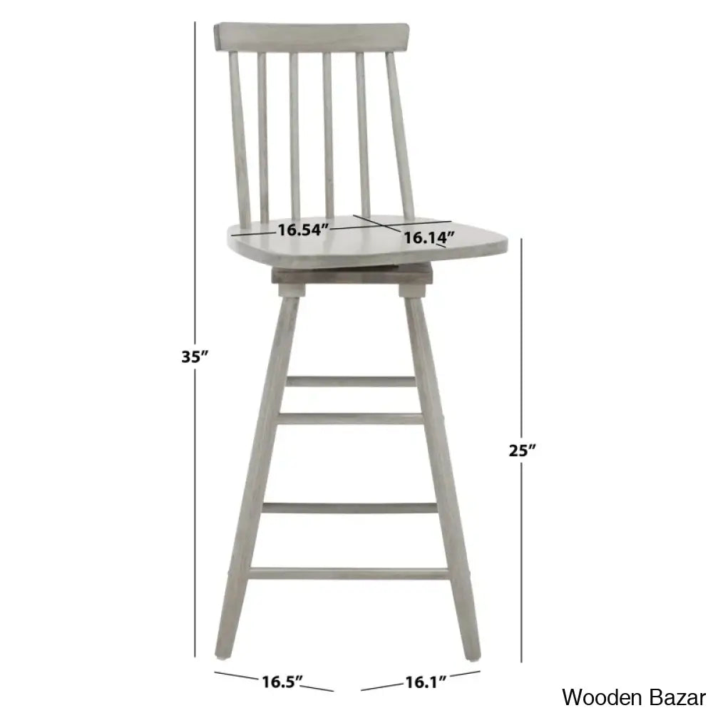 Abdoulaziza Swivel Solid Wood 26.3’’ Counter And Bar Stool