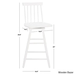 Abdoulaziza Swivel Solid Wood 26.3’’ Counter And Bar Stool