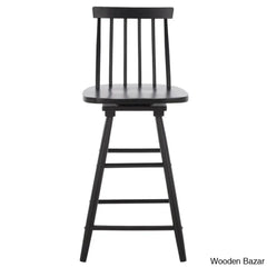 Abdoulaziza Swivel Solid Wood 26.3’’ Counter And Bar Stool