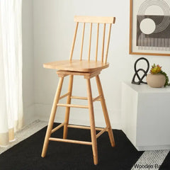 Abdoulaziza Swivel Solid Wood 26.3’’ Counter And Bar Stool Natural