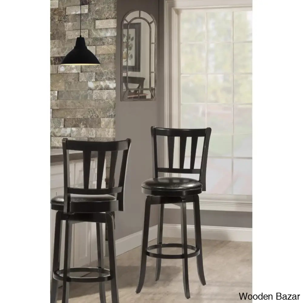 Abeale Swivel Upholstered Counter And Bar Stool With Solid Wood Frame