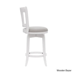 Abeale Swivel Upholstered Counter And Bar Stool With Solid Wood Frame