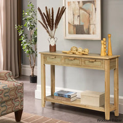 Wood End Table - Console Table 