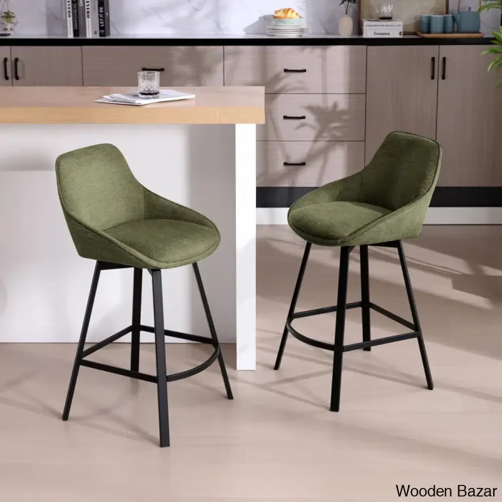 Absalomz Swivel 25.2’’ Counter Stool - Wooden Bazar