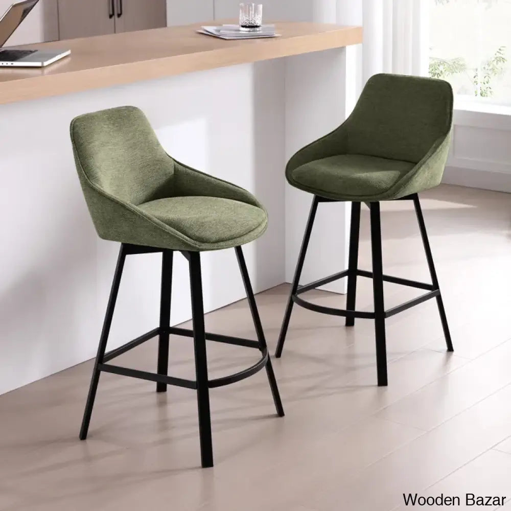 Absalomz Swivel 25.2’’ Counter Stool - Wooden Bazar