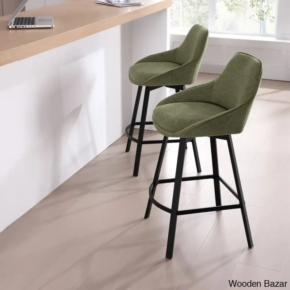 Absalomz Swivel 25.2’’ Counter Stool - Wooden Bazar