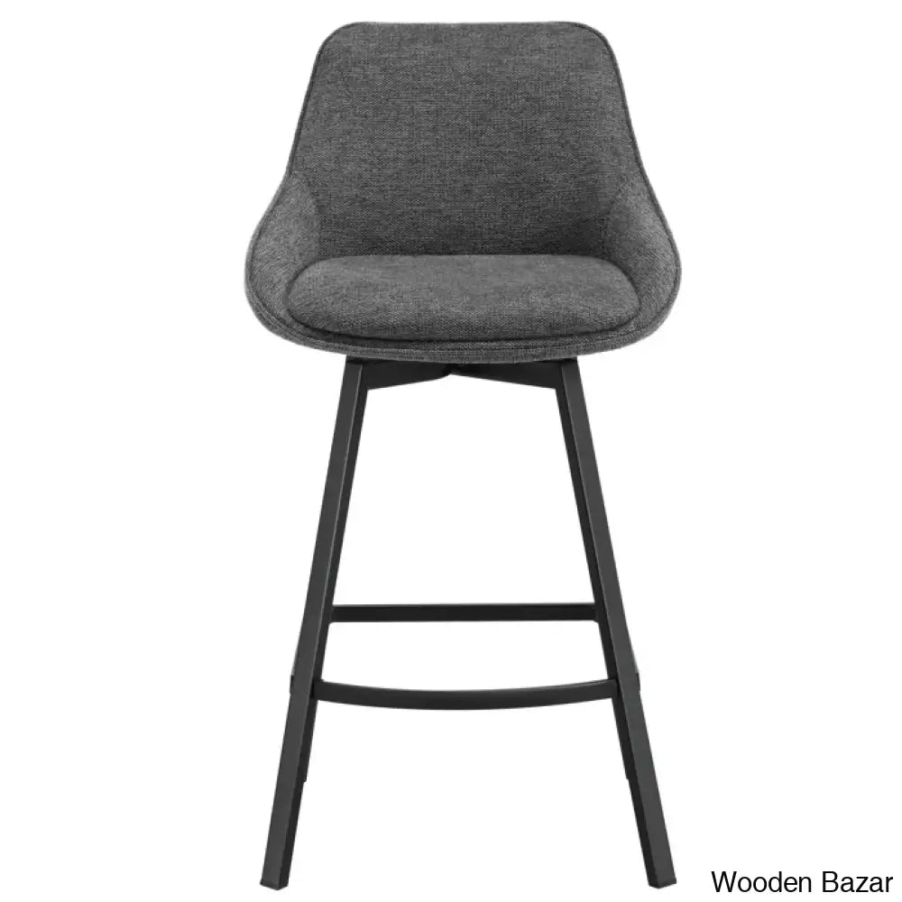 Absalomz Swivel 25.2’’ Counter Stool - Wooden Bazar Dark Gray / 1 Piece