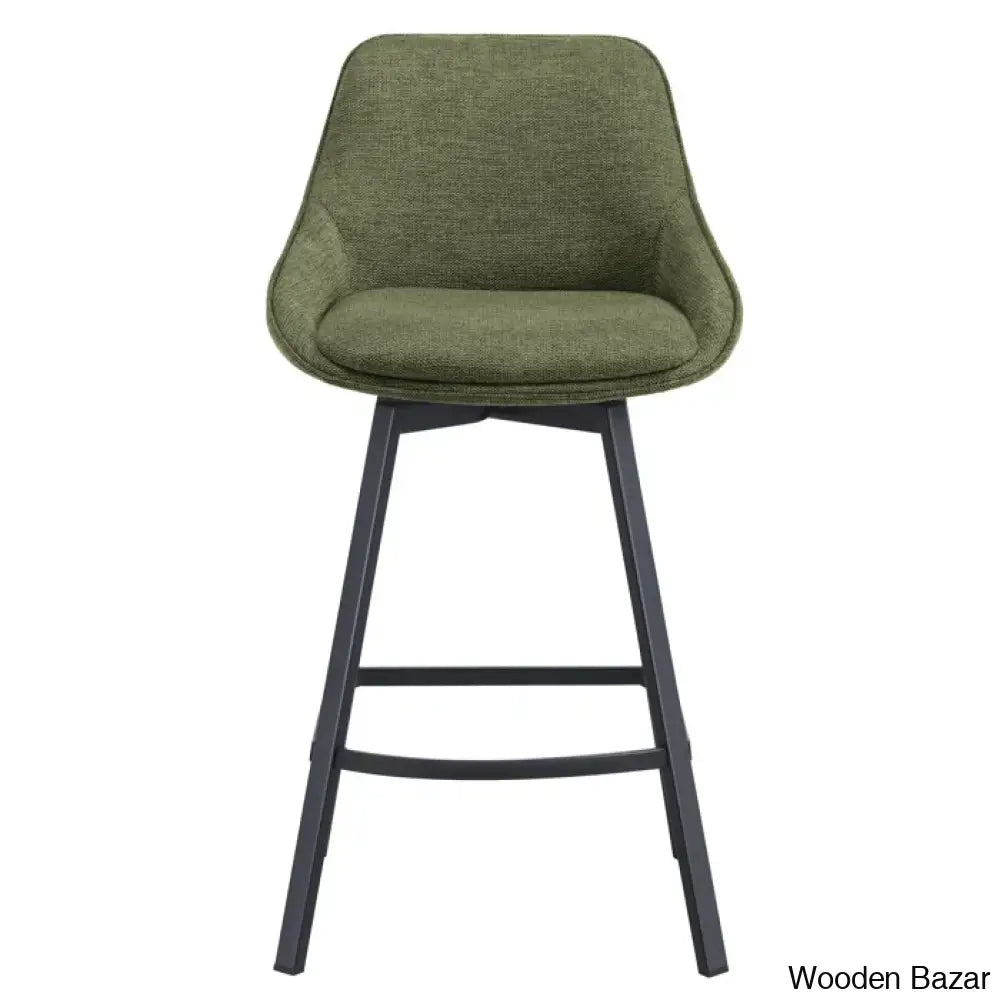 Absalomz Swivel 25.2’’ Counter Stool - Wooden Bazar Green / 1 Piece