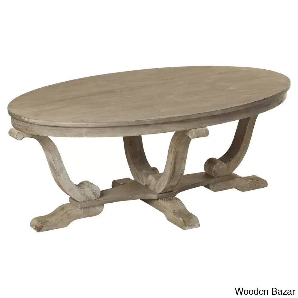 Adagio Oval Cocktail Coffee Table W/ Cabriole Legs