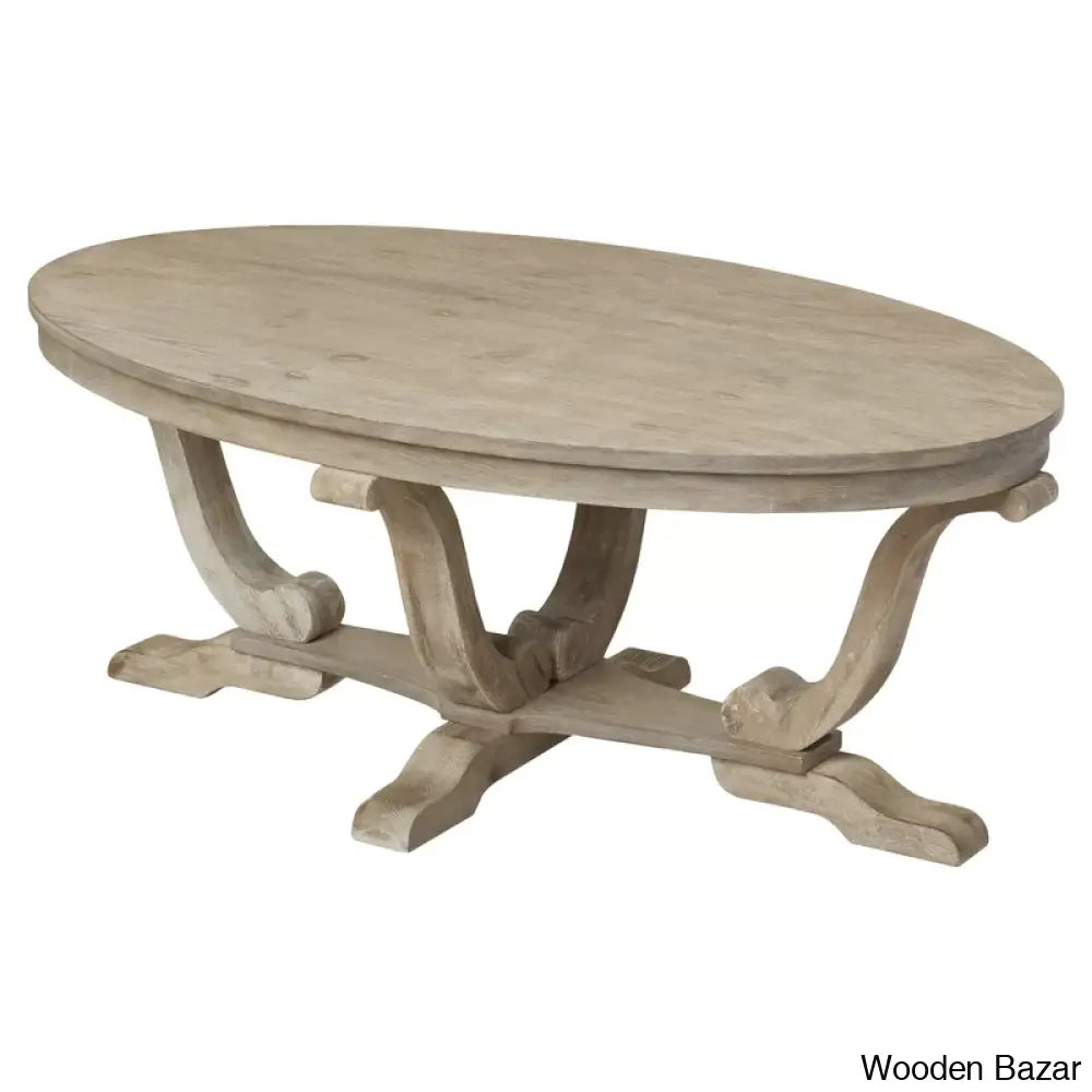 Adagio Oval Cocktail Coffee Table W/ Cabriole Legs