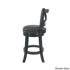 Adelaidas Swivel Upholstered Counter And Bar Stool With Solid Wood Frame