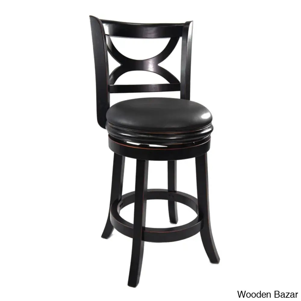 Adelaidas Swivel Upholstered Counter And Bar Stool With Solid Wood Frame