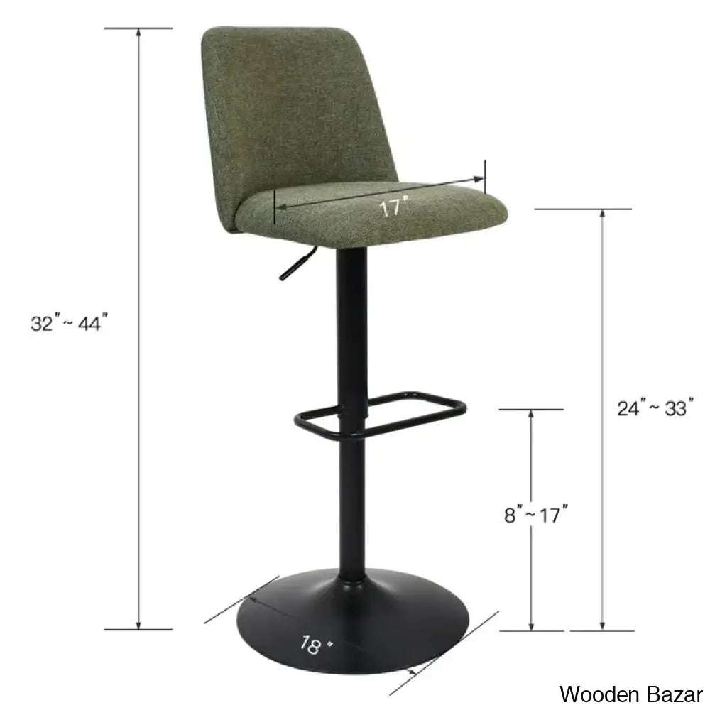 Adizaz Swivel Upholstered Adjustable Height Counter Stool