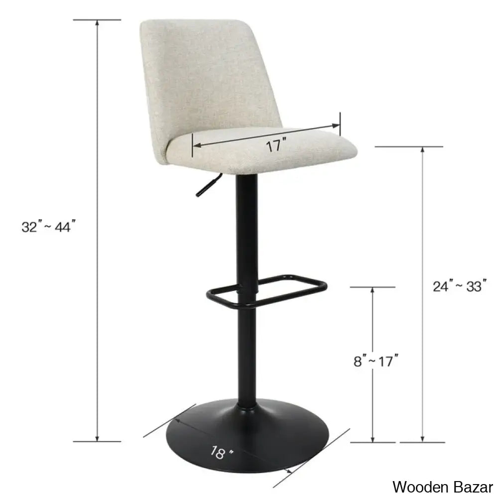 Adizaz Swivel Upholstered Adjustable Height Counter Stool