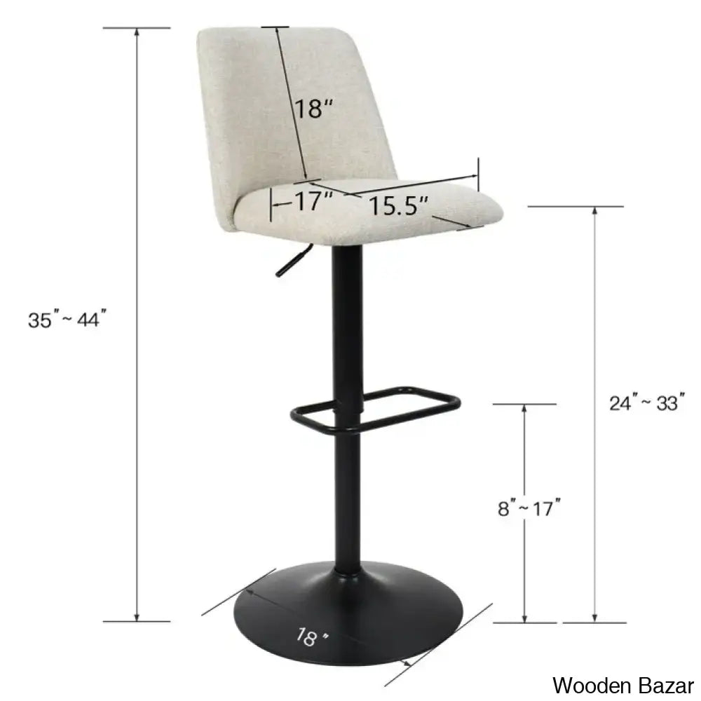 Adizaz Swivel Upholstered Adjustable Height Counter Stool