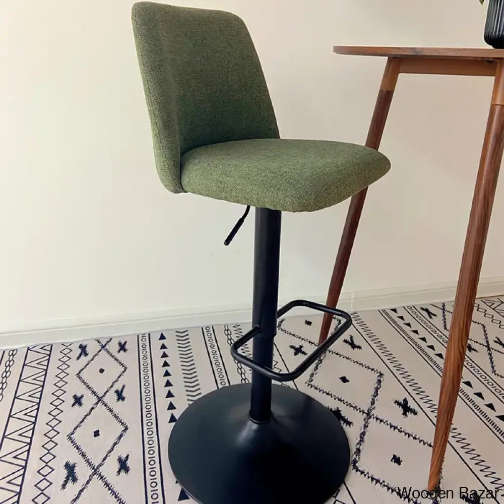 Adizaz Swivel Upholstered Adjustable Height Counter Stool Green / 1 Piece