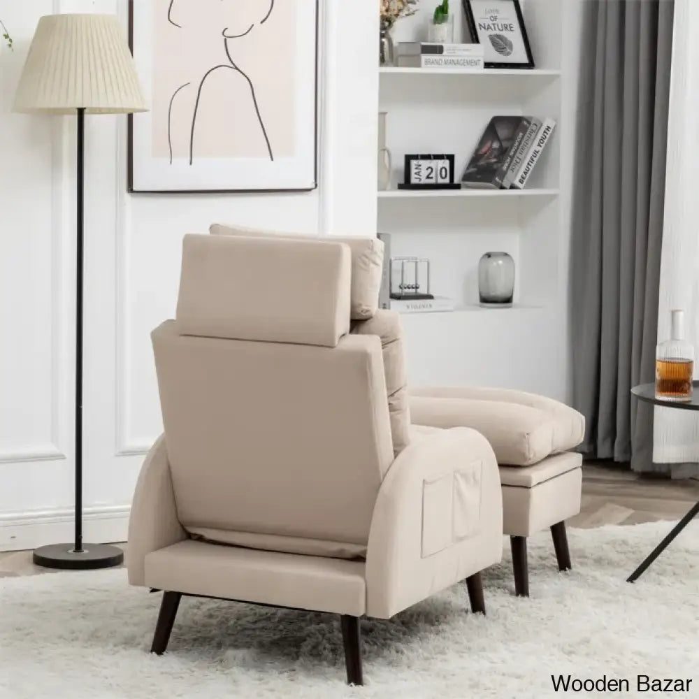 Adjustable Accent Lounge Recliner Chair With Storage Ottoman