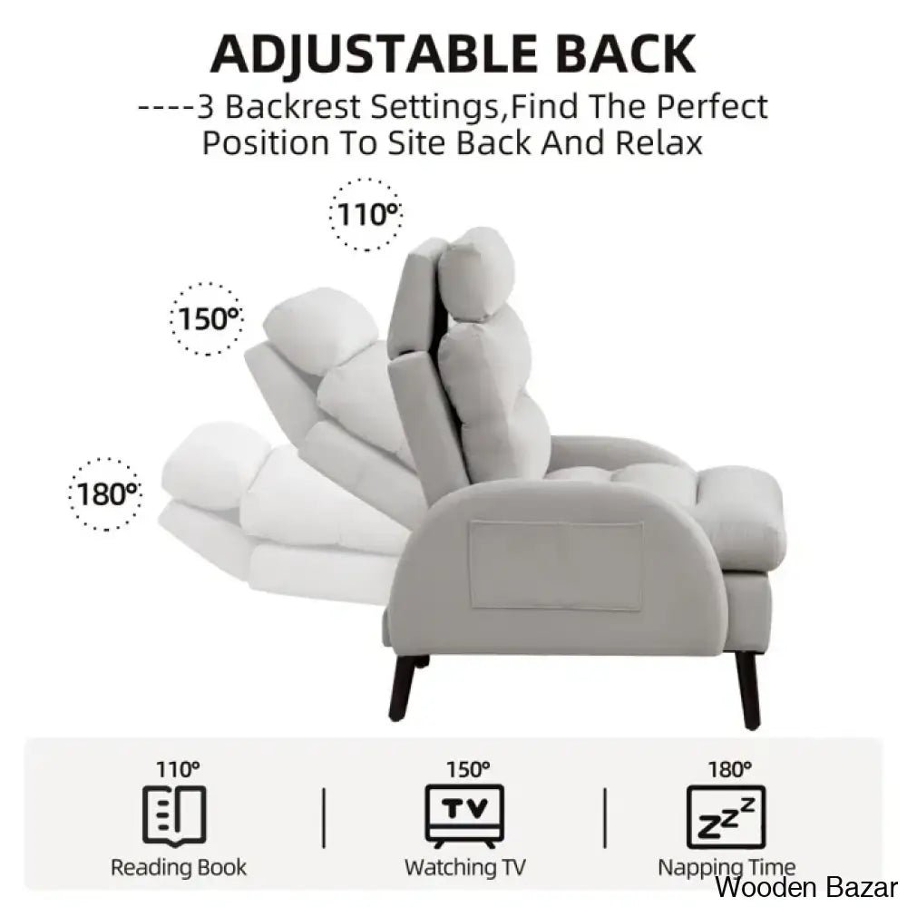 Adjustable Accent Lounge Recliner Chair With Storage Ottoman