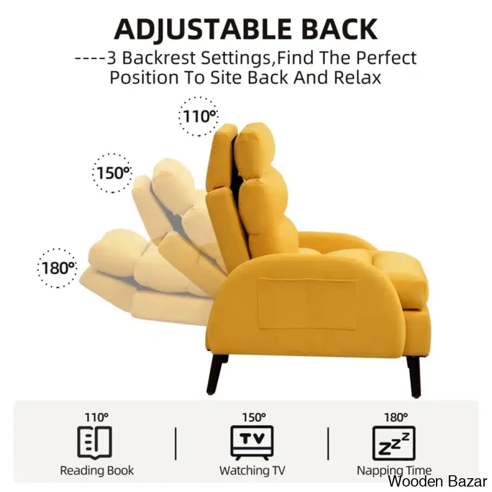 Adjustable Accent Lounge Recliner Chair With Storage Ottoman