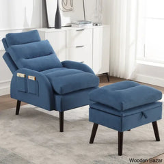 Adjustable Accent Lounge Recliner Chair With Storage Ottoman