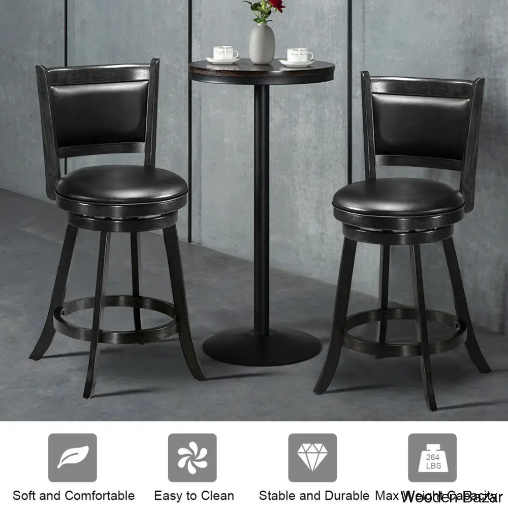 Aghaboyo Swivel Upholstered 24’’ Counter And Bar Stool (Set Of 2)