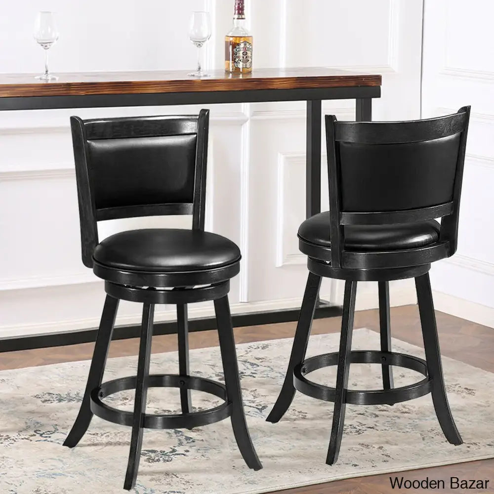 Aghaboyo Swivel Upholstered 24’’ Counter And Bar Stool (Set Of 2)