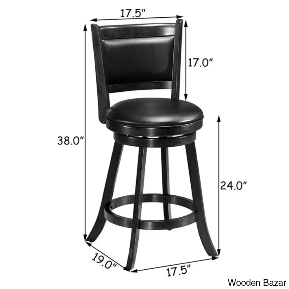 Aghaboyo Swivel Upholstered 24’’ Counter And Bar Stool (Set Of 2)